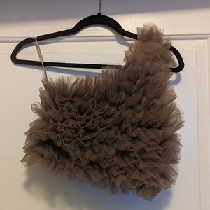 Zara One Shoulder Ruffle Top